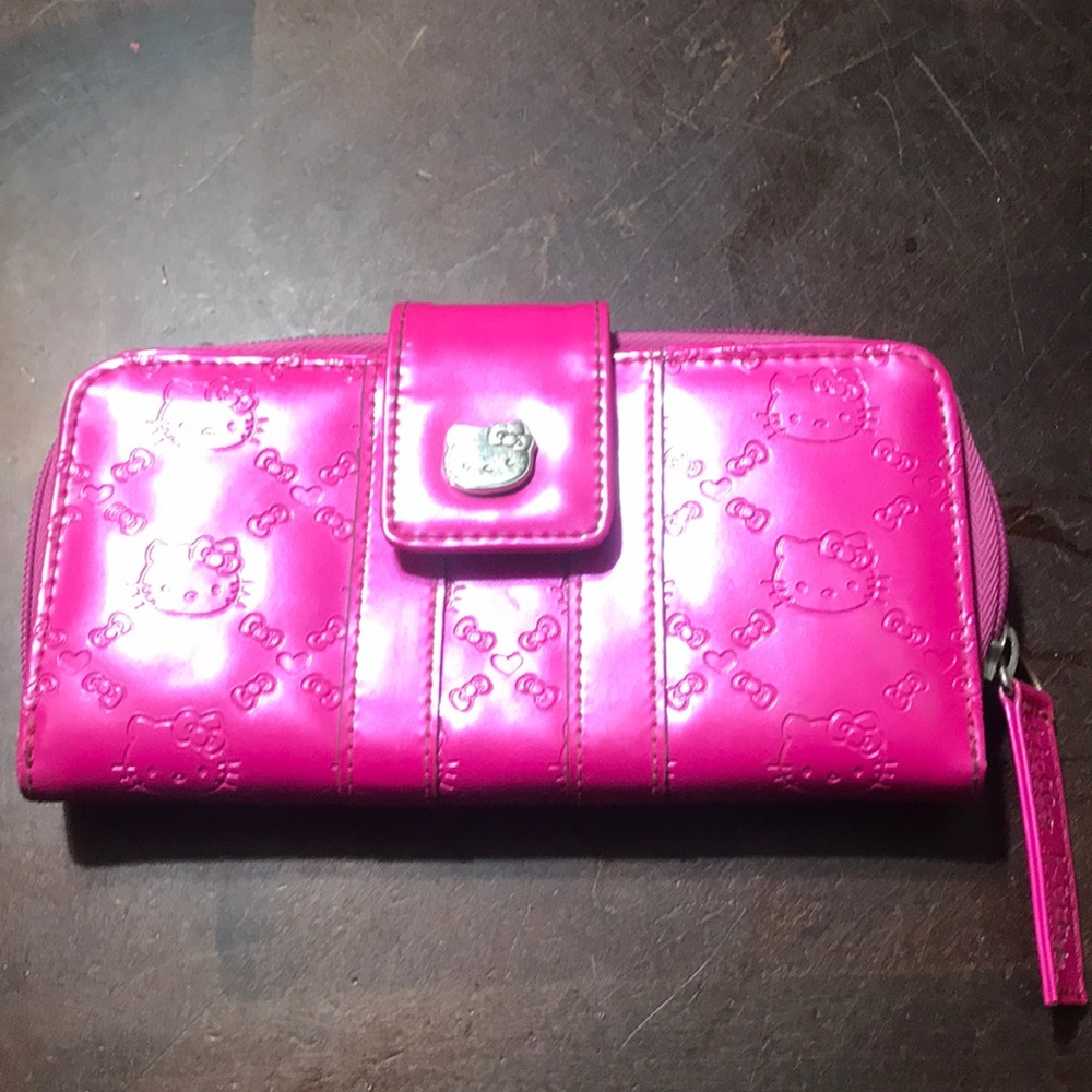 Hot pink accordion wallet